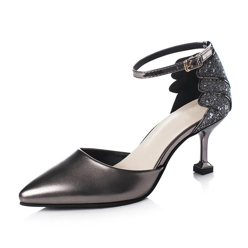

New Office Ladies High Heels Sandals Women Shoes Pointed toe Elegant Women Pumps Female Sandals Thin Heel 5, 7cm YX1602
