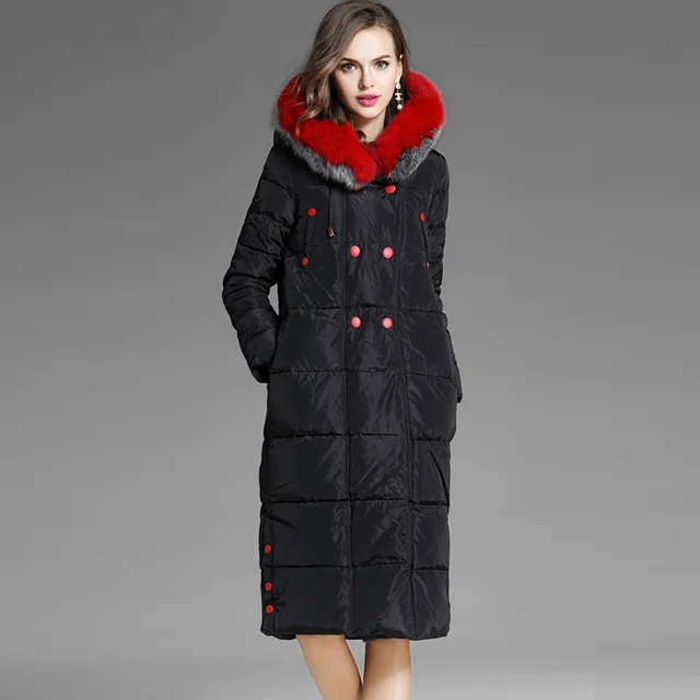 Women's Down Jacket Winter Warm Coats Ladies Long Outerwear Thick White