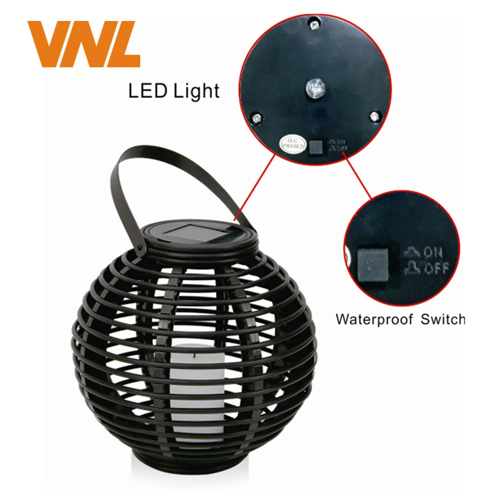 Movido a Energia Lanterna da Vela com Cintilação Rattan ao ar Luzes do Jardim Ip65 à Prova Água Solar Levou Led Âmbar Lâmpada Livre Decorativo Vnl d' 4 A Energia Solar LEVOU Lanterna Da Vela