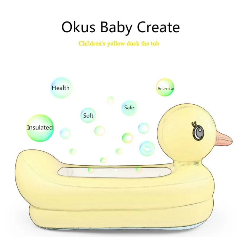 Okus Baby дизайн надувная ванна детская ванночка Подушка теплая победитель сохраняющая тепло складываемая портативная ванная с воздушным насосом бесплатный подарок
