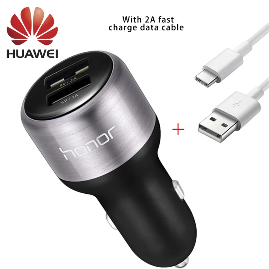 

Huawei Original Lite P9 Car Fast Charger Dual USB Supercharge 9V2A Super Charge Type-C Cable Nova Honor 8 9 V8 V9 Type -C Cabel
