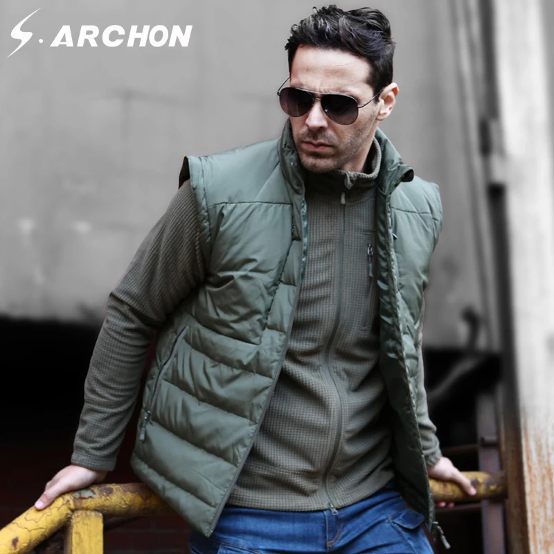 Manches Survêtement Manteau Veste Armée army Hommes Militaire Parka SArchon Tactique Vestes vent Mâle Thermique Black Étanche Chaud Green Coupe Sans Hiver k80wPXOn