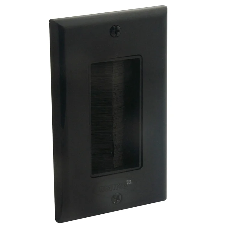 

Brush Wall Plate Bristles Port Insert Cover Outlet Mount Panel Black color