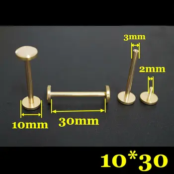 

50pc Q14-10x30 Solid Brass belt screw Chicago Screw Leathercraft