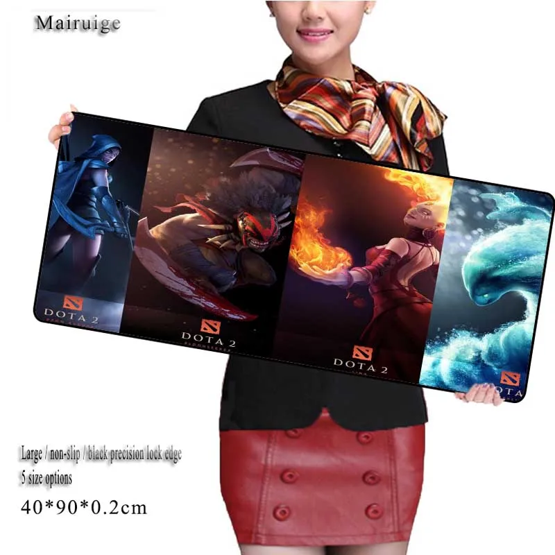 Mairuige DIY Custom Large 800mm*300mm Dota 2 Large Gaming Mouse Pad Mat Locking Edge Thicker PC Anti-slip Mouse Mat for DOTA 2