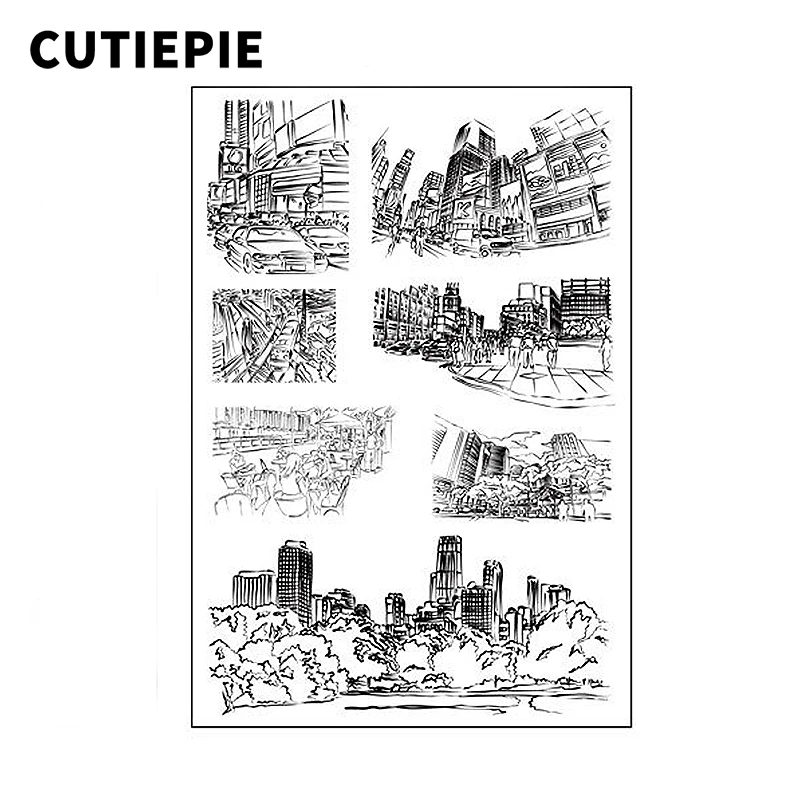 

Beautiful Scenery On The Road Transparent Clear Stamps for Scrapbooking DIY Silicone Seals Photo Album Paper Decorative Stencils
