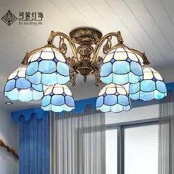 Стиль лампа Средиземноморский led гостиная лампы Атмосфера всасывания потолочный плафон ресторан в саду спальня освещение комнаты