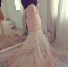 Spitze Nixe-abschlussball-kleid-schatz Sweep Zug Sexy Formales Abendkleider Für Partei