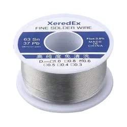 XeredEx 0,6 0,8 1,0 мм 2% поток Tin Lead канифоль рулона Серебряный Проволочный припой Сварка, пайка ремонт инструмент катушка расплава комплект 63% Sn