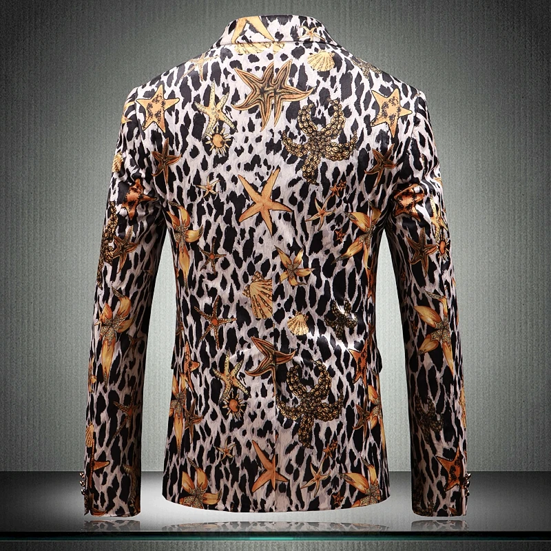 Super Quality 2019 Male Suit Blazer Leopard Print Party Wedding Festival Blazers for Men Stage Slim Fit Jacket 12#35D50 Super Quality 2019 Male Suit Blazer Leopard Print Party Wedding Festival Blazers for Men Stage Slim Fit Jacket 12#35D50