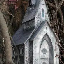 Средневековые здания 1: 87 Лесная часовня 3D бумажная модель Сделай Сам ручной работы