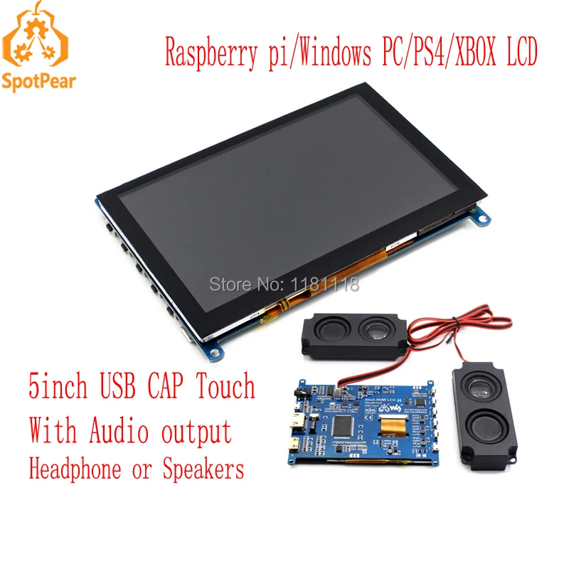 

Raspberry Pi 5inch LCD 5 inch USB Capacitive Touch screen HDMI VGA display for computer mini PC XBOX PS4