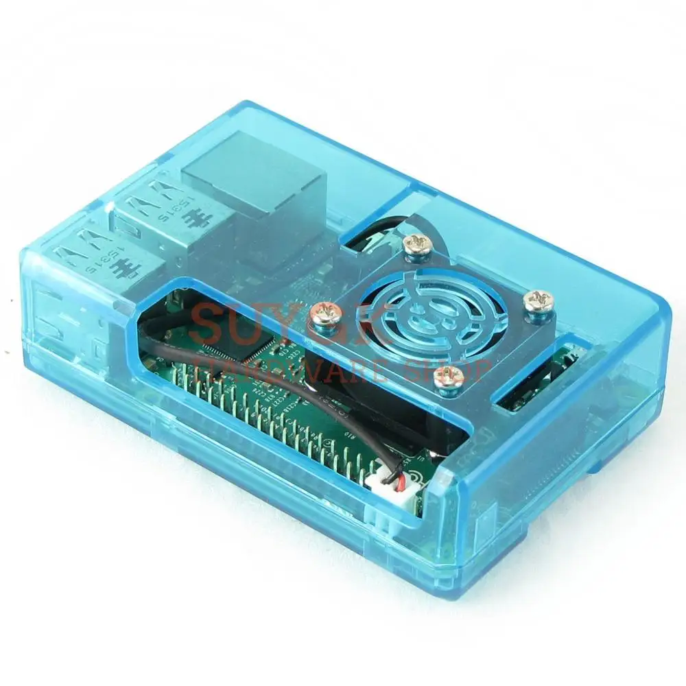 Raspberry PI 3 Model B + plus прозрачный синий чехол Корпус коробка для 2 PI3 Модель 3B |