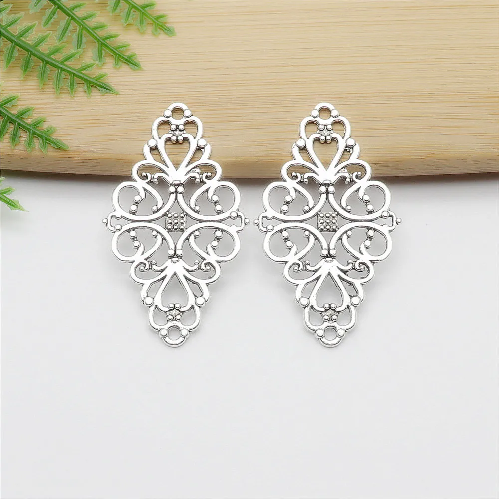 

Wholessale 46pcs Flower Charms Antique Silver Plated Pendants fit Bracelets Necklace DIY Jewelry Making