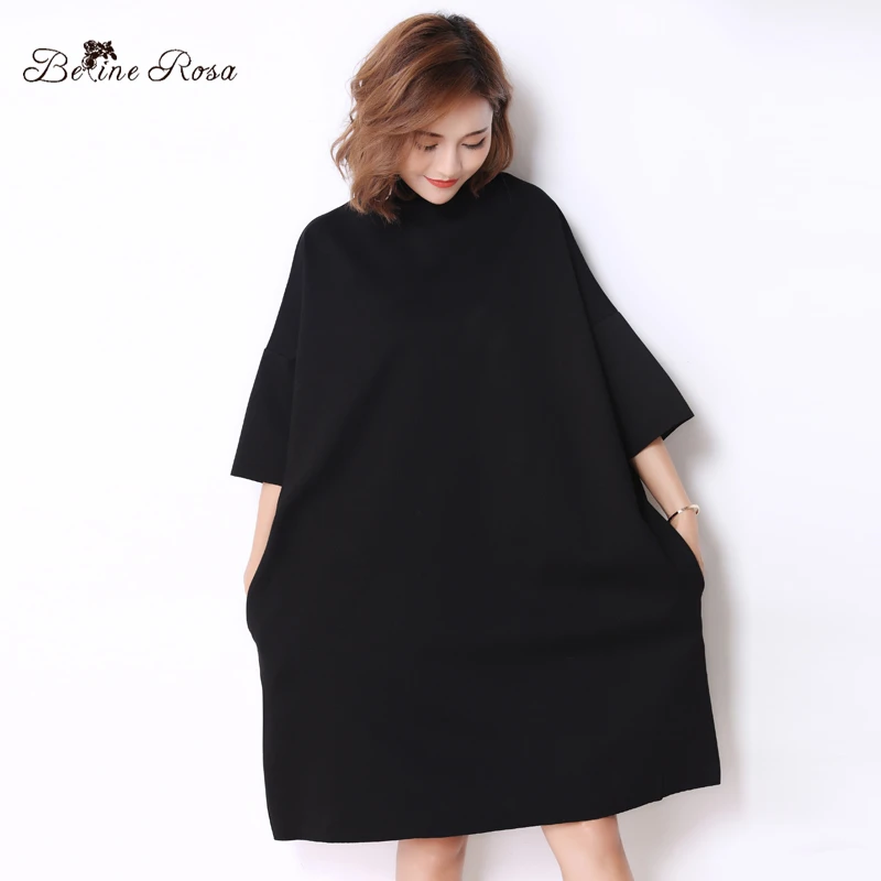 Meilleur BelineRosa femmes automne robe décontracté col roulé col roulé chemise robes de grande taille femmes vêtements TYW00906