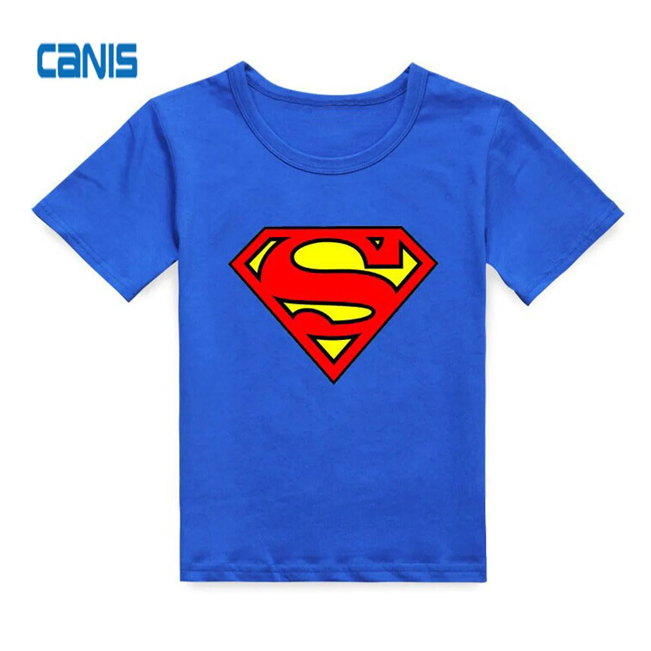 Лидер продаж; Модная хлопковая летняя футболка с короткими рукавами для маленьких мальчиков с супергероями; топы; Классная летняя одежда - Цвет: Синий