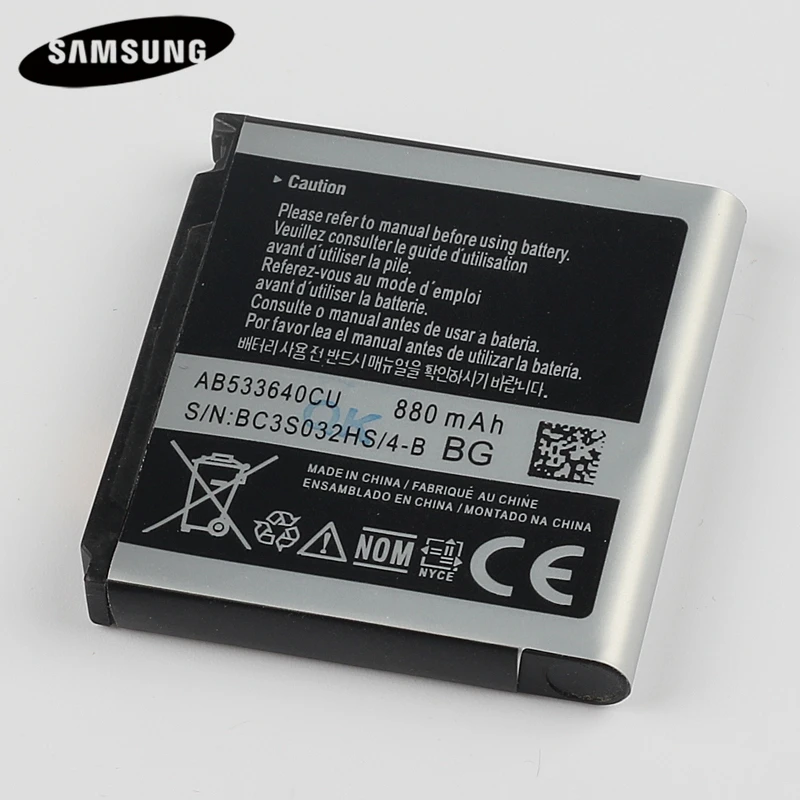 Натуральная Батарея AB533640CU AB533640CC AB533640CK AB533640CE для samsung S6888 G500 S3600C S3930C S3601 S3600c S5520 S569 880 мА-ч