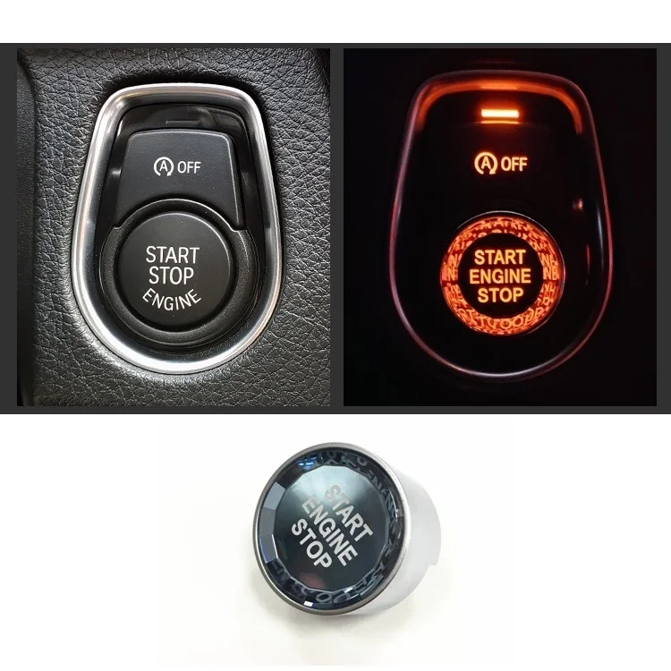 Engine Start Stop Switch Button Trim Cover for BMW 1 2 3 4 3 Series GT F20 F30 F32 F34 Silver
