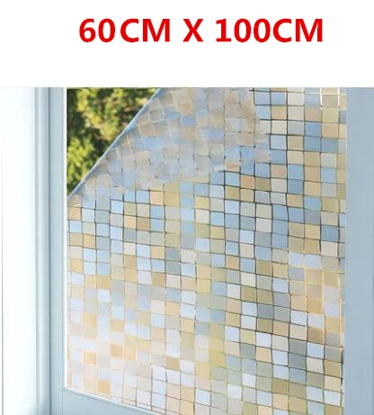 Декоративные без клея 3D лазерная самоклеящаяся пленка для окна матовое стекло раздвижные двери солнцезащитный козырек оконные наклейки - Цвет: 60X 100CM          H