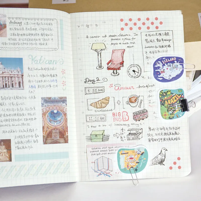 1 box 45 PCS China scenery stationery Paper Scrapbooking diary sticker