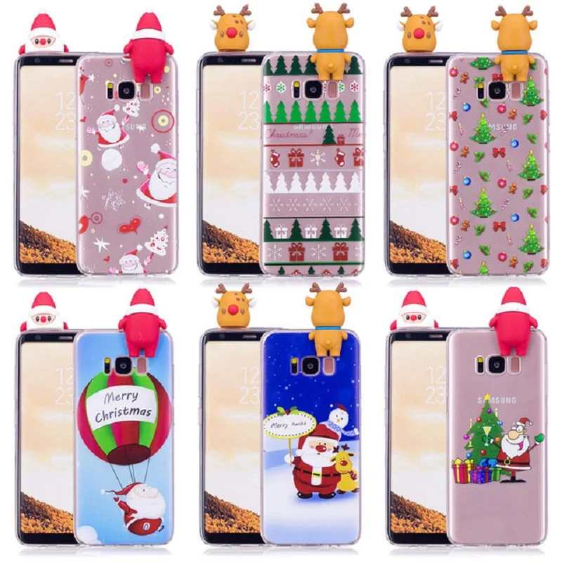 Cute Toys Case For iphone X XR XS Max Back Merry Christmas Cartoon 8 7 Plus 6 6S 5 5S SE Silicone soft Cove |