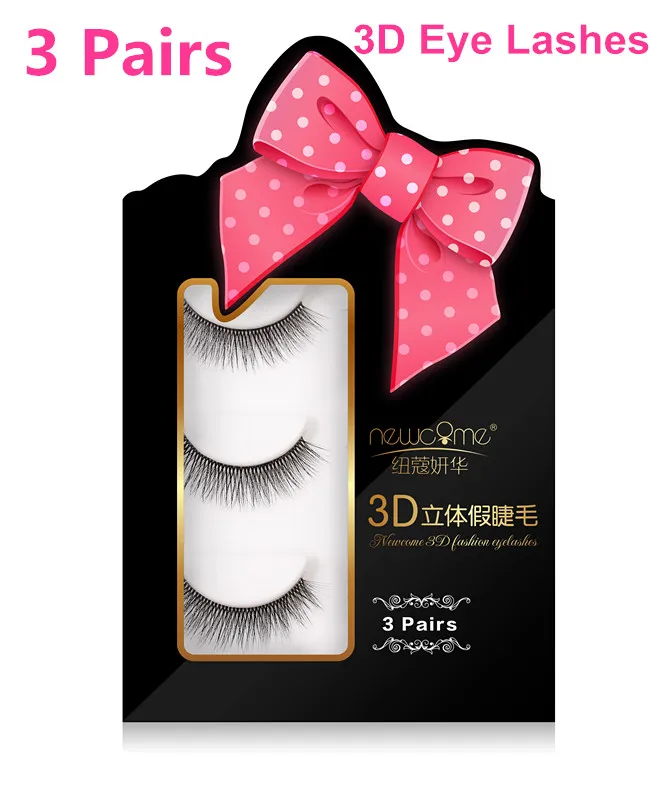 Ресницы Накладные 3D из натурального меха норки ручной работы 3 пары 100%|beauty false