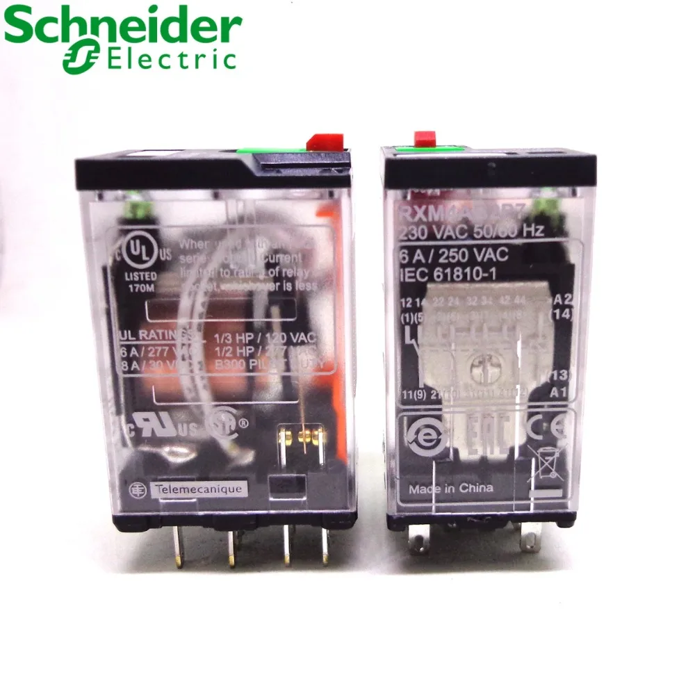 RXM4AB2P7 RXM4AB2JD RXZE1M4C 4CO 6A Relé LTB e LED, 24VDC 230VAC