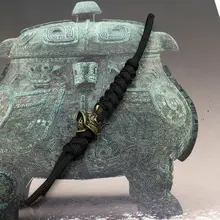 1 шт. Ретро латунный самурайский шлем EDC бусы на веревочке нож бусины веревка шнур фонарик бусины ремешок Подвески Аксессуары для улицы