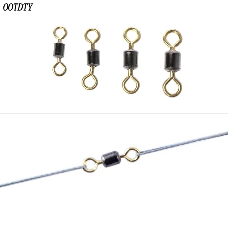

50 Pcs/Set Fishing Swivel Quick Release Connector Powerful Swivels Flexible Rotation Alloy Plated Stainless Steel Rolling Tackle