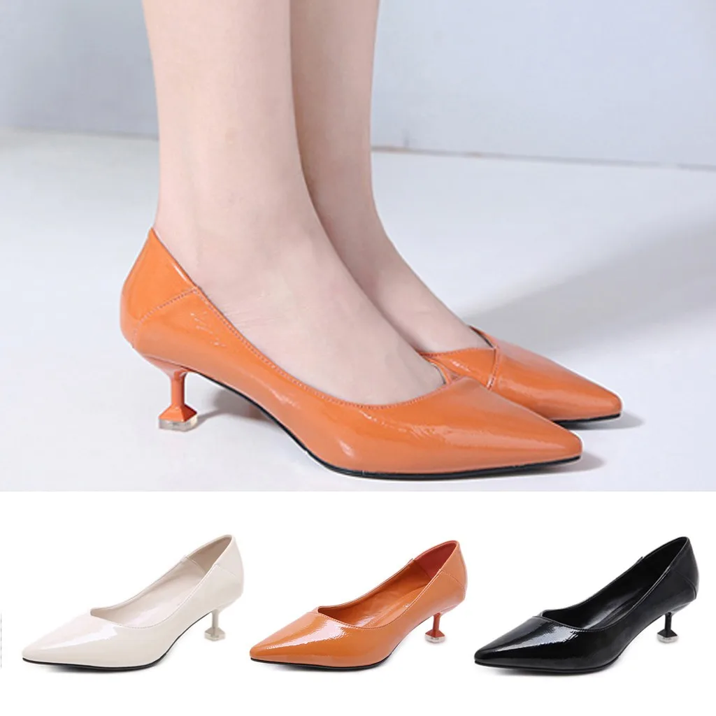 

shoes woman sandals high heels zapatos de mujer Women Slip On Pointed Toe Super High Spike Heel Sexy Shoes Solid Lady Shoes