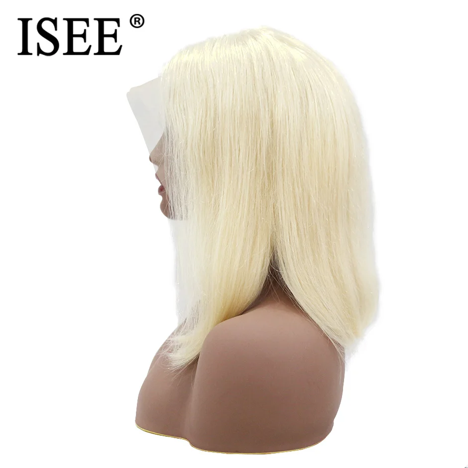 Блондинка Синтетические волосы на кружеве парик 13X4 Короткие Синтетические волосы на кружеве человеческих волос парики для чернокожих Для