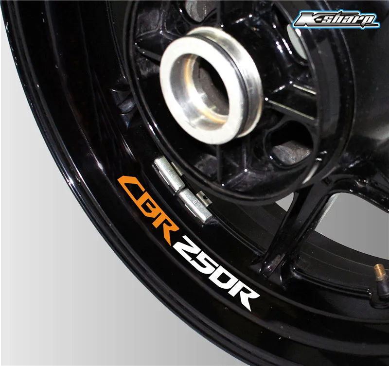 Новая мотоциклетная обувь шин светоотражающие наклейки Материал Обода Колеса подписать аппликацию moto декоративные аксессуары для Honda CBR250R cbr 250r - Цвет: K-LQT-CBR250R-09
