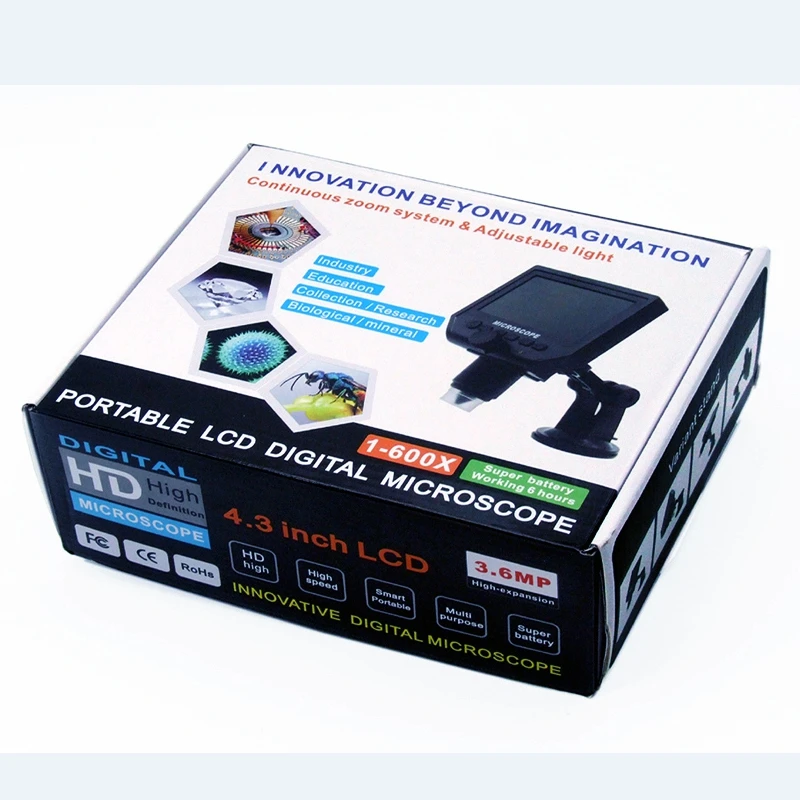 Used for PCB Motherboard Repair 4.3-Inch High-Definition LCD Screen Portable 3.6 MP VGA Microscope QAIYXM 1-600X Digital Electron Microscope Used for PCB Motherboard Repair 4.3-Inch High-Definition LCD Screen Portable 3.6 MP VGA Microscope QAIYXM 1-600X Digital Electron Microscope