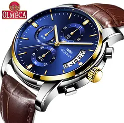 OLMECA для мужчин's Бизнес наручные часы светящийся Хронограф Авто Дата водостойкий повседневные relogio masculino