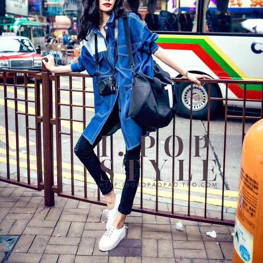 2019 New Female Denim Jackets Women splice Boyfriend Style Long Sleeve Vintage Jean Jacket Denim Loose Spring Autumn Jean Coats