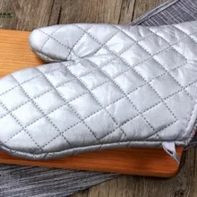 1 шт. серебряные перчатки для микроволновой печи изолированные перчатки-Прихватки кухонные принадлежности для выпечки LB 118