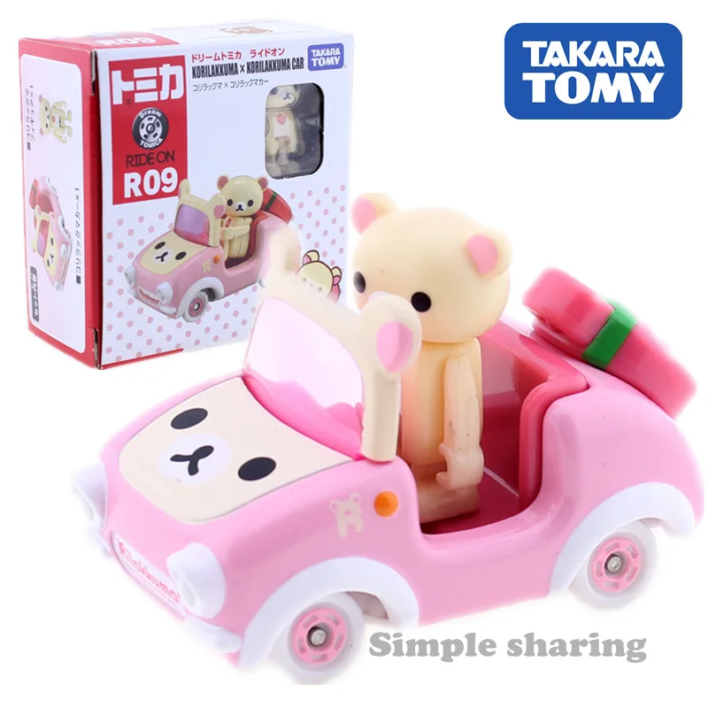 Takara Tomy Dream Tomica Korilakkuma Ride on R9 Игрушечная модель автомобиля комплект горячий ребенок bauble миниатюрный литье под давлением детские игрушки поп-Детская кукла