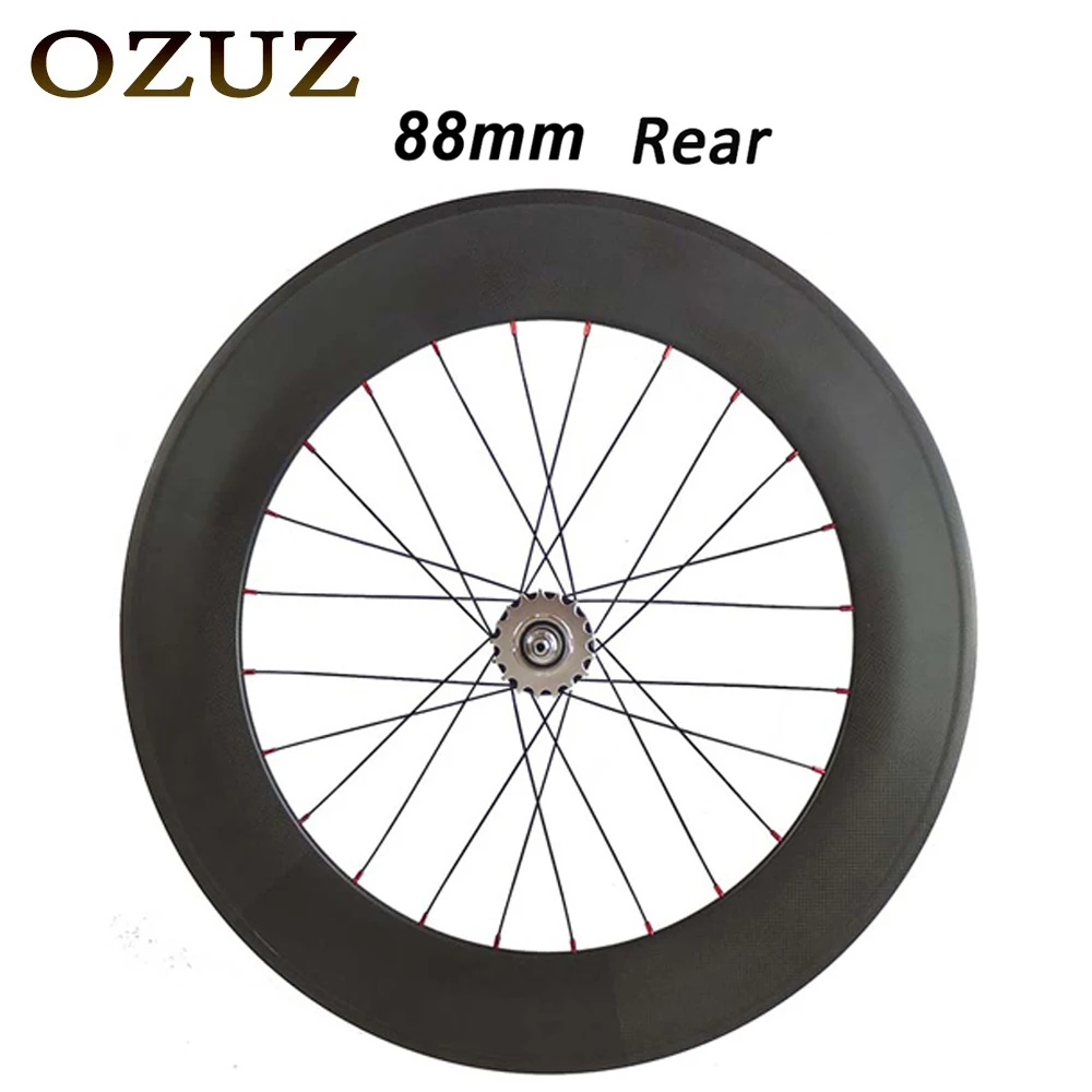 

23mm wide track bike wheels 38mm 50mm 88mm only rear wheel clincher tubular fixed gear chinese 700c 3K matte carbon wheels