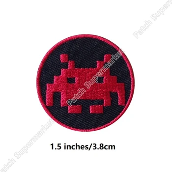 

SPACE INVADERS ARCADE VIDEO GAME Embroidered iron on patches for clothing applique badge emblem Costume Applique Cosplay DIY