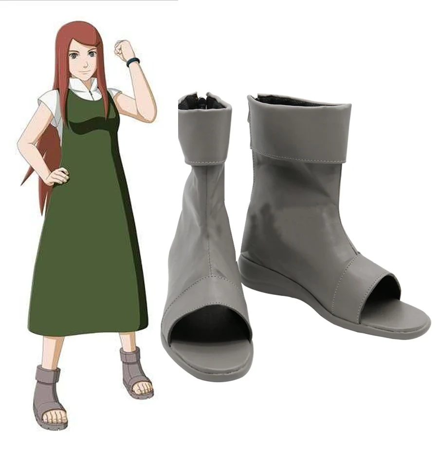 Naruto Shippuden Naruto Mother Uzumaki Kushina Gray Ninja Shoes Anime