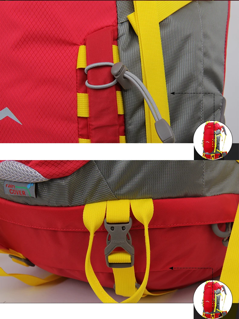 45л сумка для альпинизма, большая емкость, металлический каркас, рюкзак, водонепроницаемый нейлоновый рюкзак для альпинизма, кемпинга, профессиональная сумка