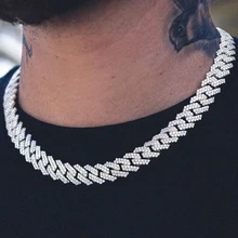 Iced Out, 15 мм, кубинская звеньевая цепочка, " 16" 1" 20" 2", на заказ, ожерелье, браслет, горный хрусталь, шикарный хип-хоп, для мужчин, ювелирное ожерелье s