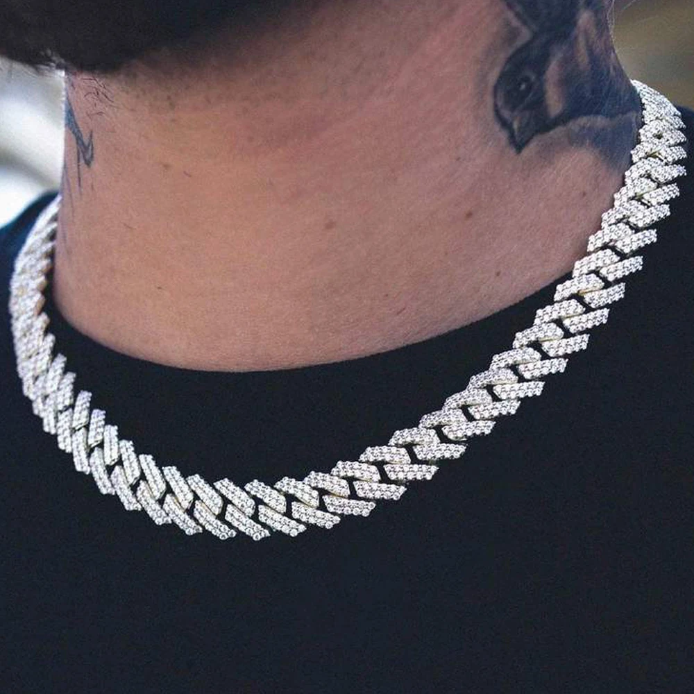 Baratos Collar personalizado de 15mm Miami Cuban Link Chain 8 \