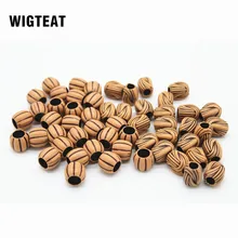 10 шт., подвязанные лентой, с объемной волной, дредлоки, для увеличения объема, бусины манжеты зажимы деревянный цвет приблизительно 5/7 мм Внутреннее отверстие