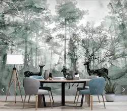 3D 5D 8D Европейский Лось лес Мрамор обои живопись росписи обоев Гостиная Спальня настенный Декор Пользовательские пейзаж фрески