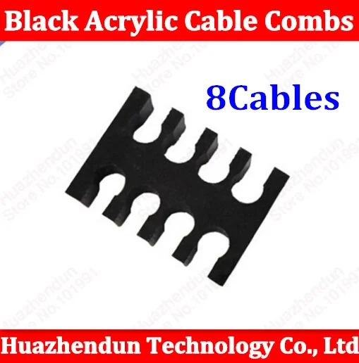 

100pcs/lot High Quality Black Acrylic Cable Combs for 3mm Cables 8 Cable Comb Free shipping