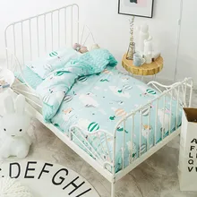 3 шт., хлопок, Комплект постельного белья для кроватки, комплект детского постельного белья с рисунком, включает наволочку, простыню, пододеяльник, без наполнителя