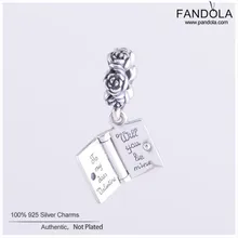 Подходит для змеиной цепи браслет 925 пробы Серебряный День Святого Валентина карты болтаются Шарм бусины для изготовления ювелирных изделий Berloque