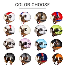 Motorcycle Helmet Chopper 3/4 Open Face Vintage Helmet