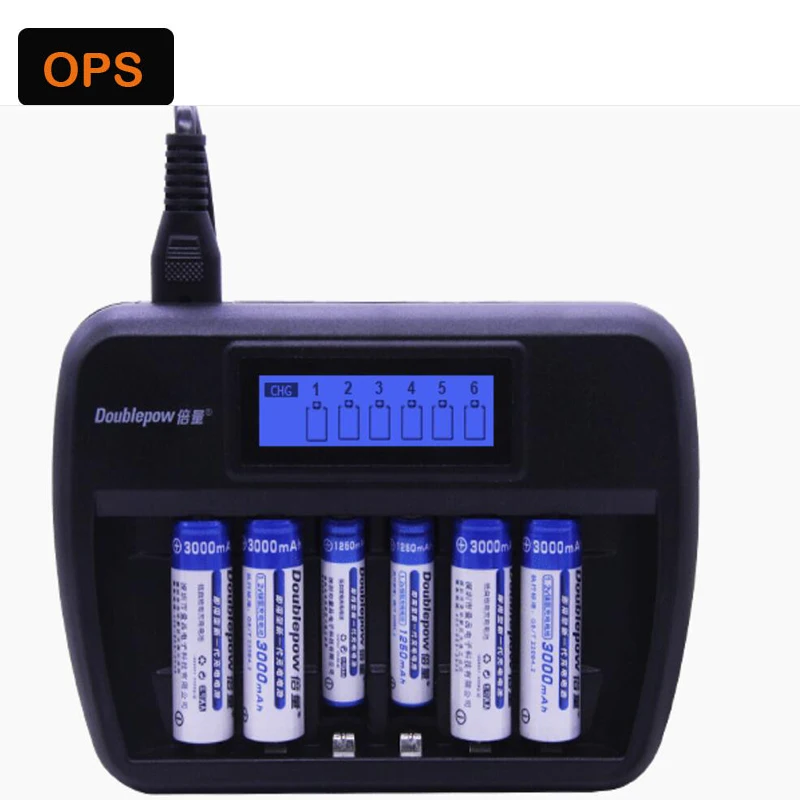 

LCD display 6 slots AA/AAA NI-MH NI-CD smart battery charger with repair battery function